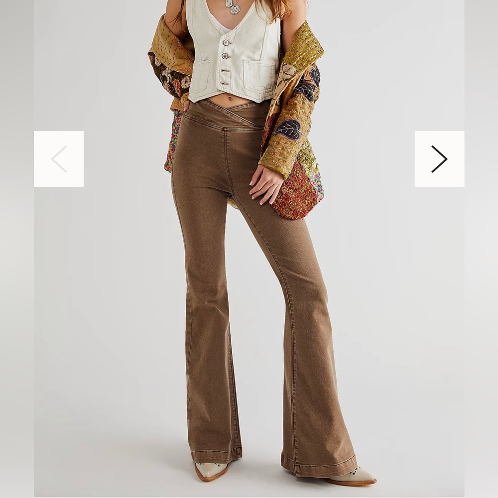 Free People Venice Beach Flare Jeans in Espresso Martini